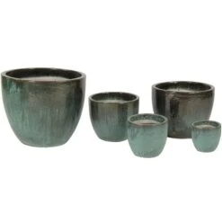 Glazed Egg - Moss Green - D60H52 Cm [pallet] -Loofbomen Winkel 1954466736